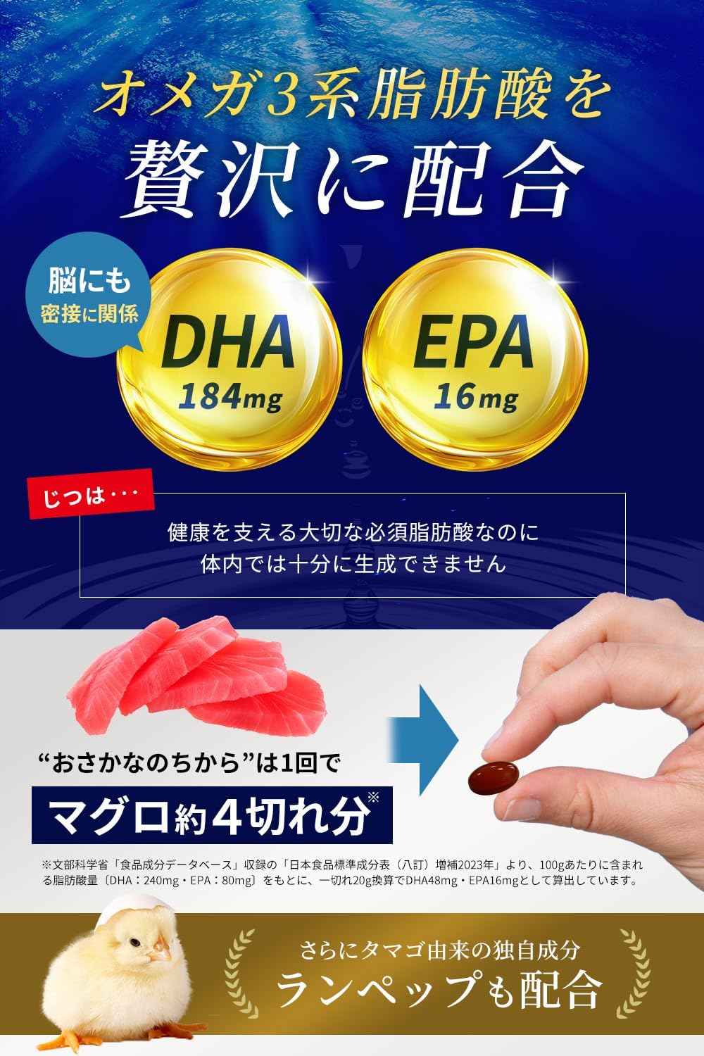 Amazon | DHA EPA サプリメント おさかなのちから サプリメント 120粒